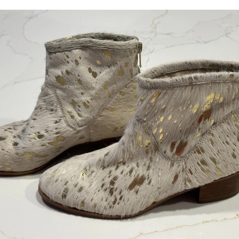 Coconuts by Matisse Pronto Calf Hair Leathet Ankle Boots Booties Western Size 8
